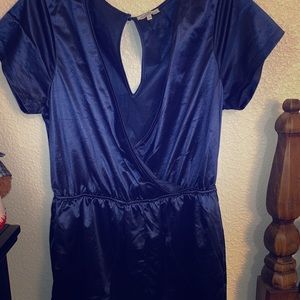 Blue Satin Romper